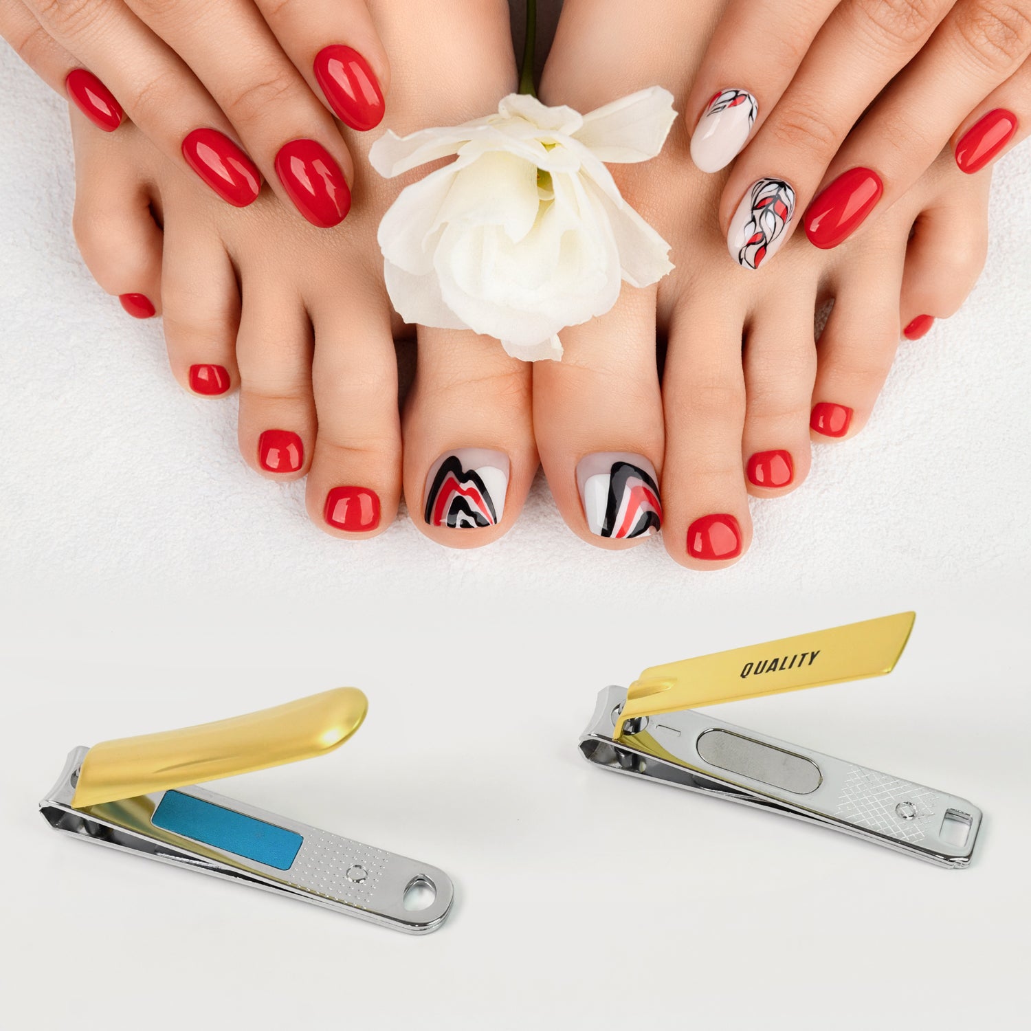 Wukusy stainless steel folding large nail clippers with built-in nail file, portable and ideal for home grooming.