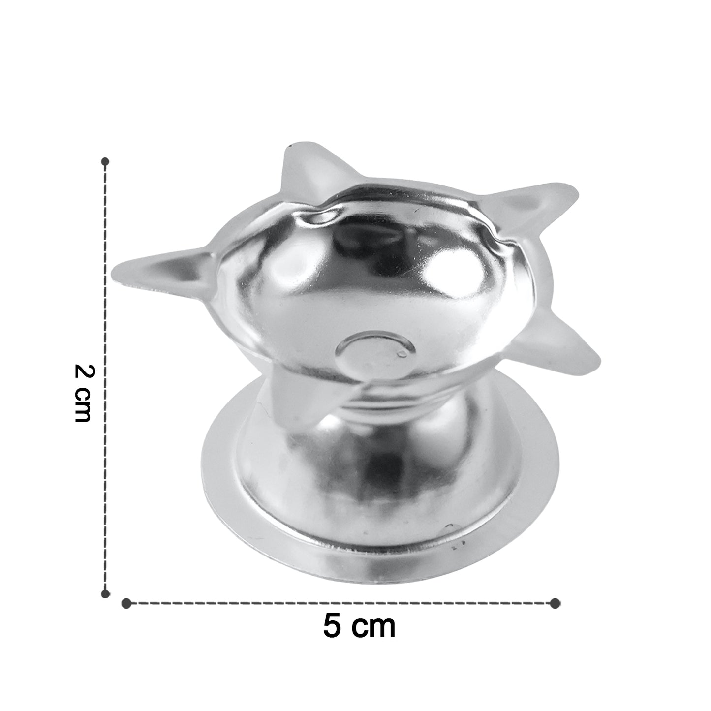 Stainless steel lotus design diya by Wukusy, home improvement, showing a decorative oil lamp with intricate lotus pattern.