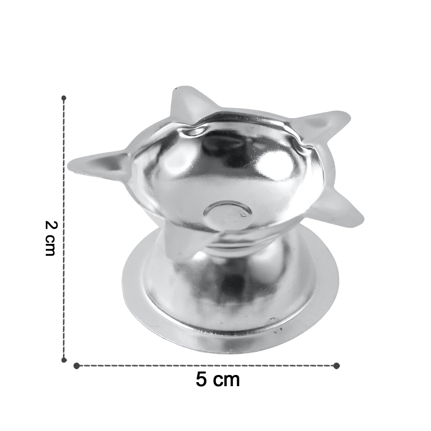 Stainless steel lotus design diya by Wukusy, home improvement, showing a decorative oil lamp with intricate lotus pattern.