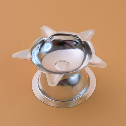 Stainless steel Lotus Design Diya by Wukusy, 1 piece, traditional home decor and lighting for spiritual or festive use.