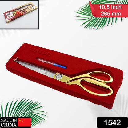 Golden Wukusy stainless steel tailoring scissor for professional cloth cutting, sharp and durable for home improvement projects.
