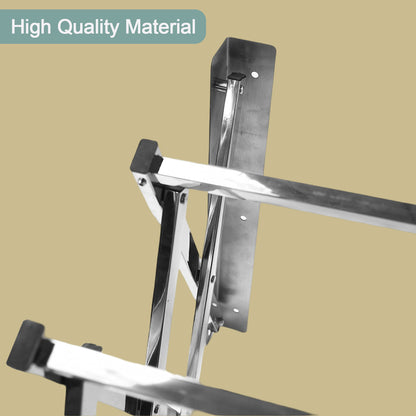 Wukusy stainless steel wall-mounted folding clothes drying rack for home, with multiple foldable drying bars and secure wall brackets.