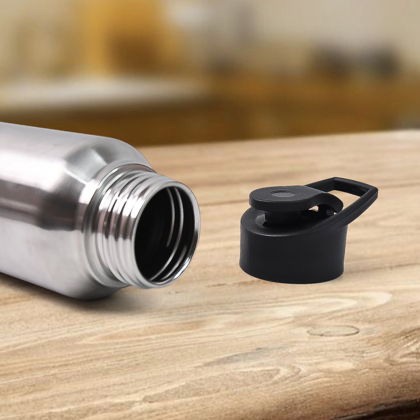 Wukusy stainless steel water bottle, 1000ml capacity, durable and sleek for home improvement use, with a spill-proof lid.