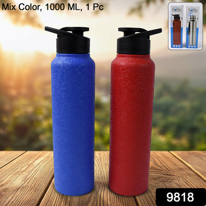 Wukusy stainless steel 1000ml water bottle with mix color design, suitable for fridge and outdoor use.