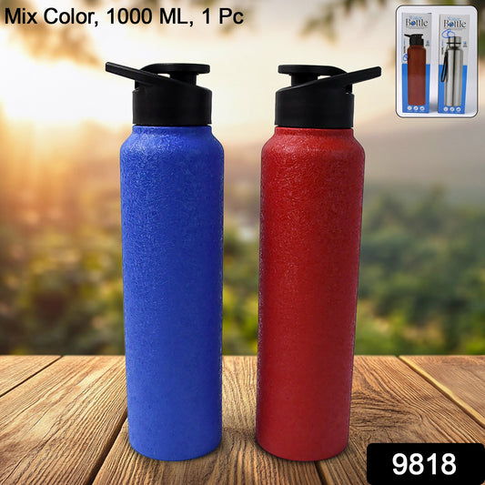 Wukusy stainless steel 1000ml water bottle with mix color design, suitable for fridge and outdoor use.