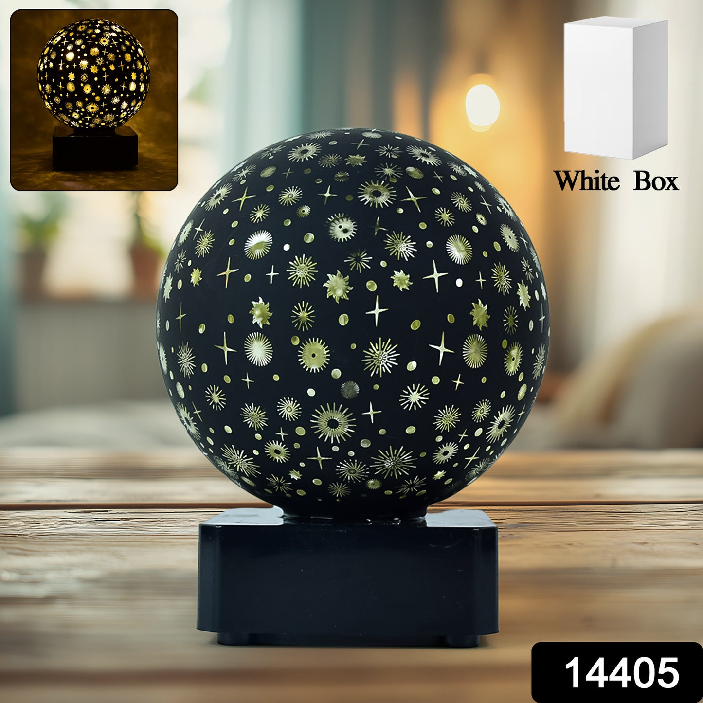 Wukusy starry sky projector night lamp illuminating a dark room with star patterns for home decor and relaxation.