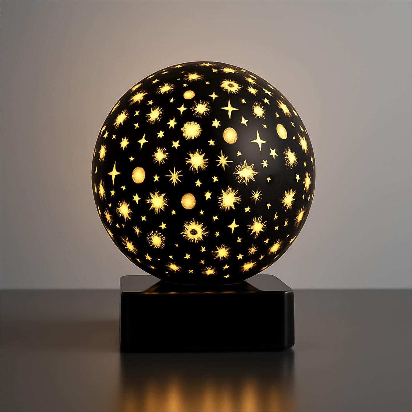 Wukusy starry sky projector night lamp displaying a colorful starry sky projection for home decoration.