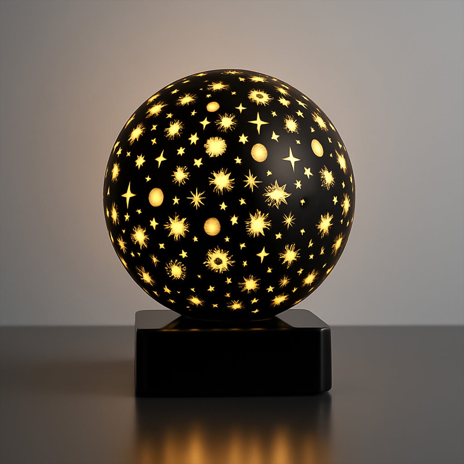 Wukusy starry sky projector night lamp displaying a colorful starry sky projection for home decoration.