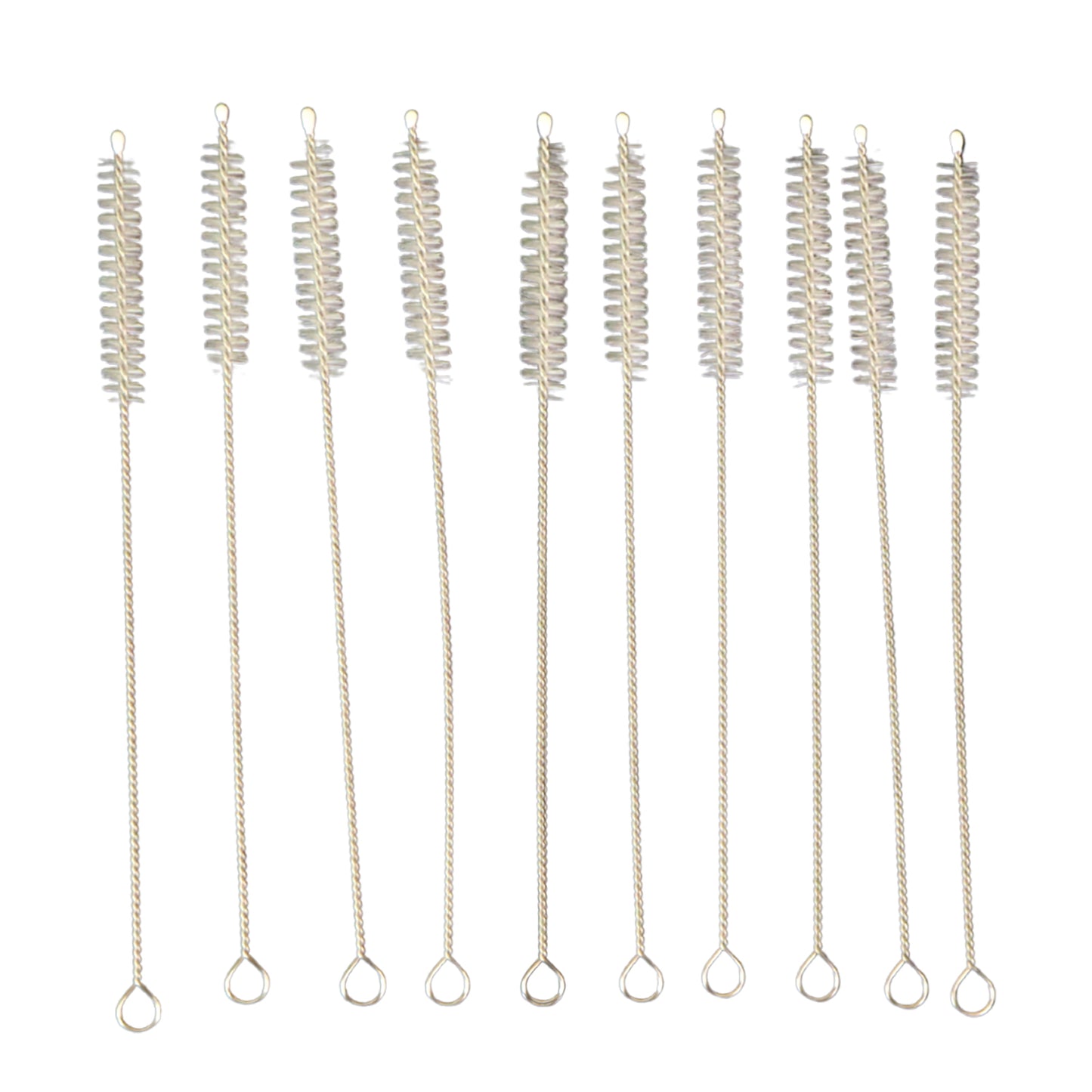 Wukusy 10-piece straw bottle cleaning brush set with colorful bristles for thorough cleaning of bottles and straws.