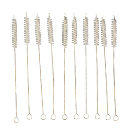Wukusy 10-piece straw bottle cleaning brush set with colorful bristles for thorough cleaning of bottles and straws.