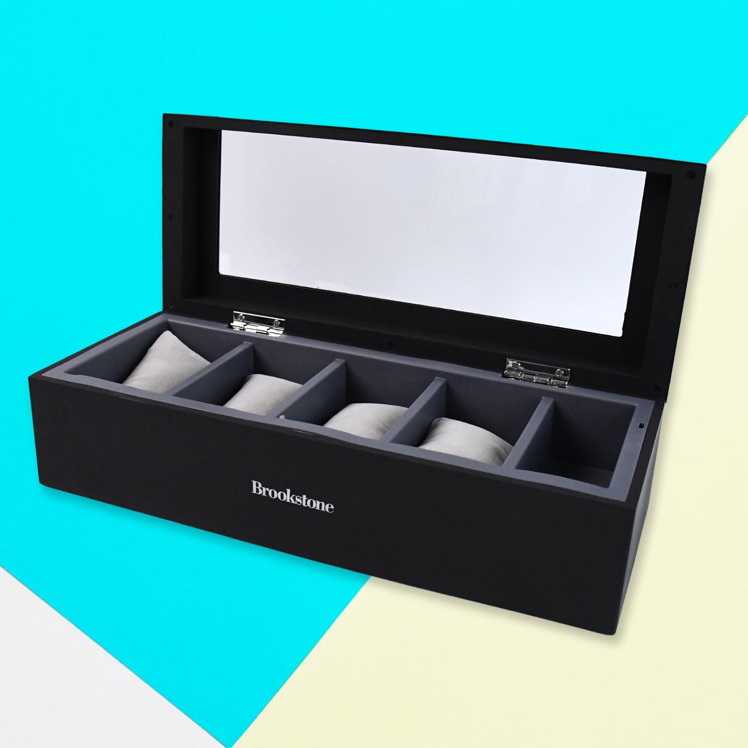 Wukusy jewelry storage box with compartments for earrings and rings, featuring a simple, stylish design for home organization.
