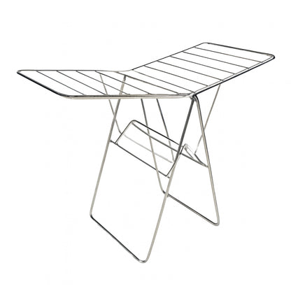 Wukusy Supermom stainless steel heavy-duty foldable cloth drying stand for home clothes drying, durable and space-saving design.