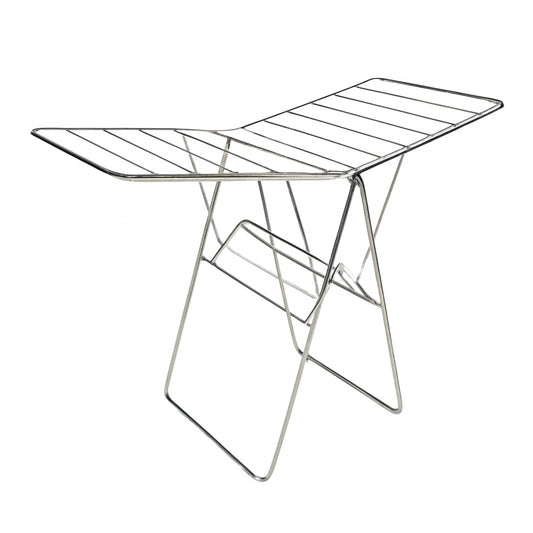 Wukusy Supermom stainless steel heavy-duty foldable cloth drying stand for home clothes drying, durable and space-saving design.