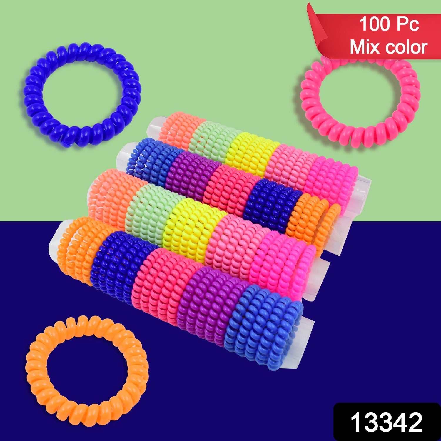Wukusy telephone wire hair bands pack of 100, flexible black elastic hair ties suitable for home improvement or everyday use
