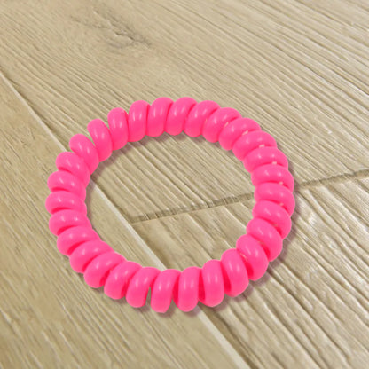 Wukusy telephone wire hair bands pack of 100, flexible elastic hair ties with a wire design for secure styling.