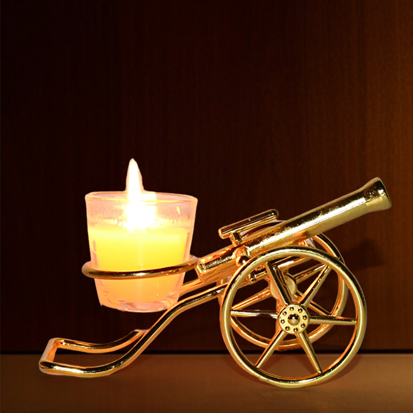 Wukusy Top Cannon tealight holder candle holder for home decor, featuring a sleek, modern design in a neutral finish.