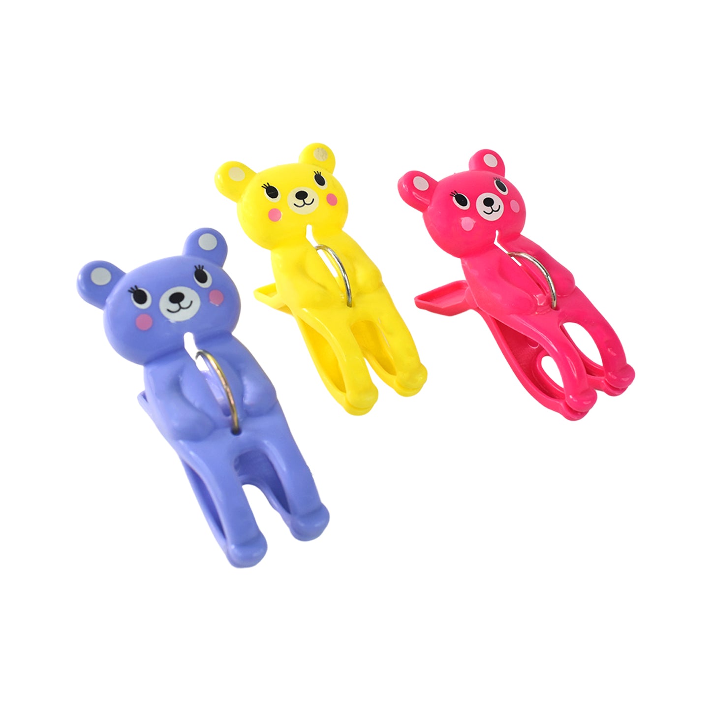 Set of three Wukusy windproof plastic towel clips, ideal for securing towels outdoors or at the beach.