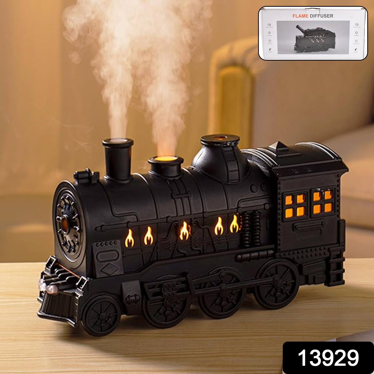 Wukusy train-shaped portable mini humidifier in mixed colors, designed for home improvement and air moisture enhancement.