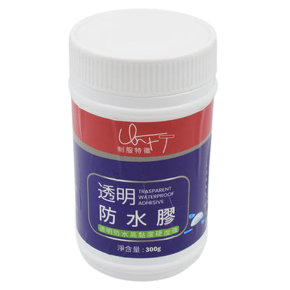 Wukusy transparent waterproof glue in a 300g container, ideal for home improvement projects, without a brush included.