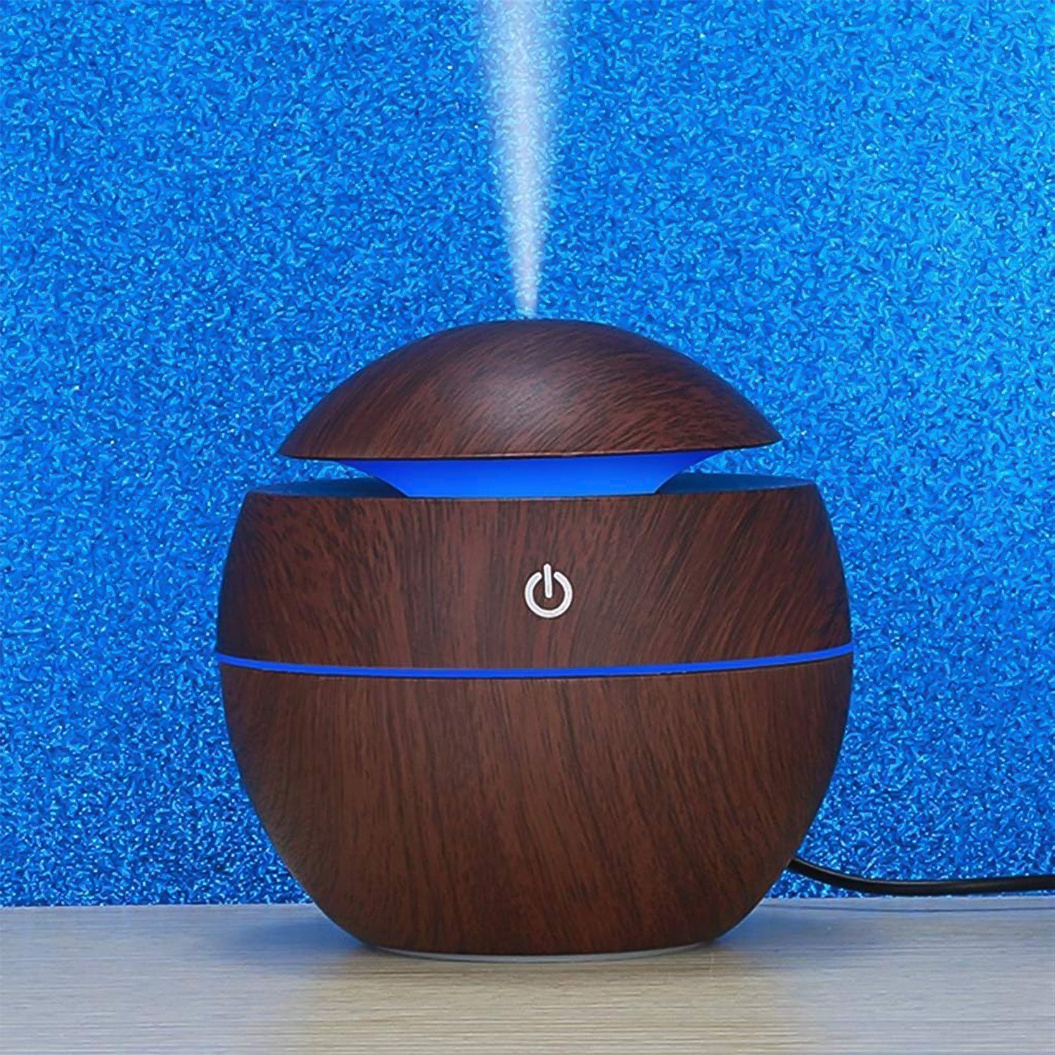 Wukusy ultrasonic aromatherapy humidifier USB desktop with 130ml capacity, ideal for home improvement and air humidification.