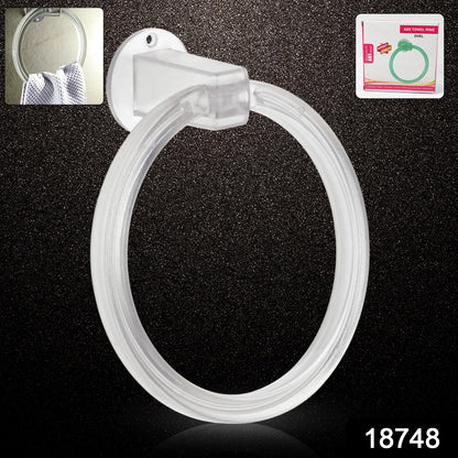 Wukusy unbreakable ABS round towel ring wall-mounted holder for bathroom or kitchen, durable and sleek home improvement accessory.