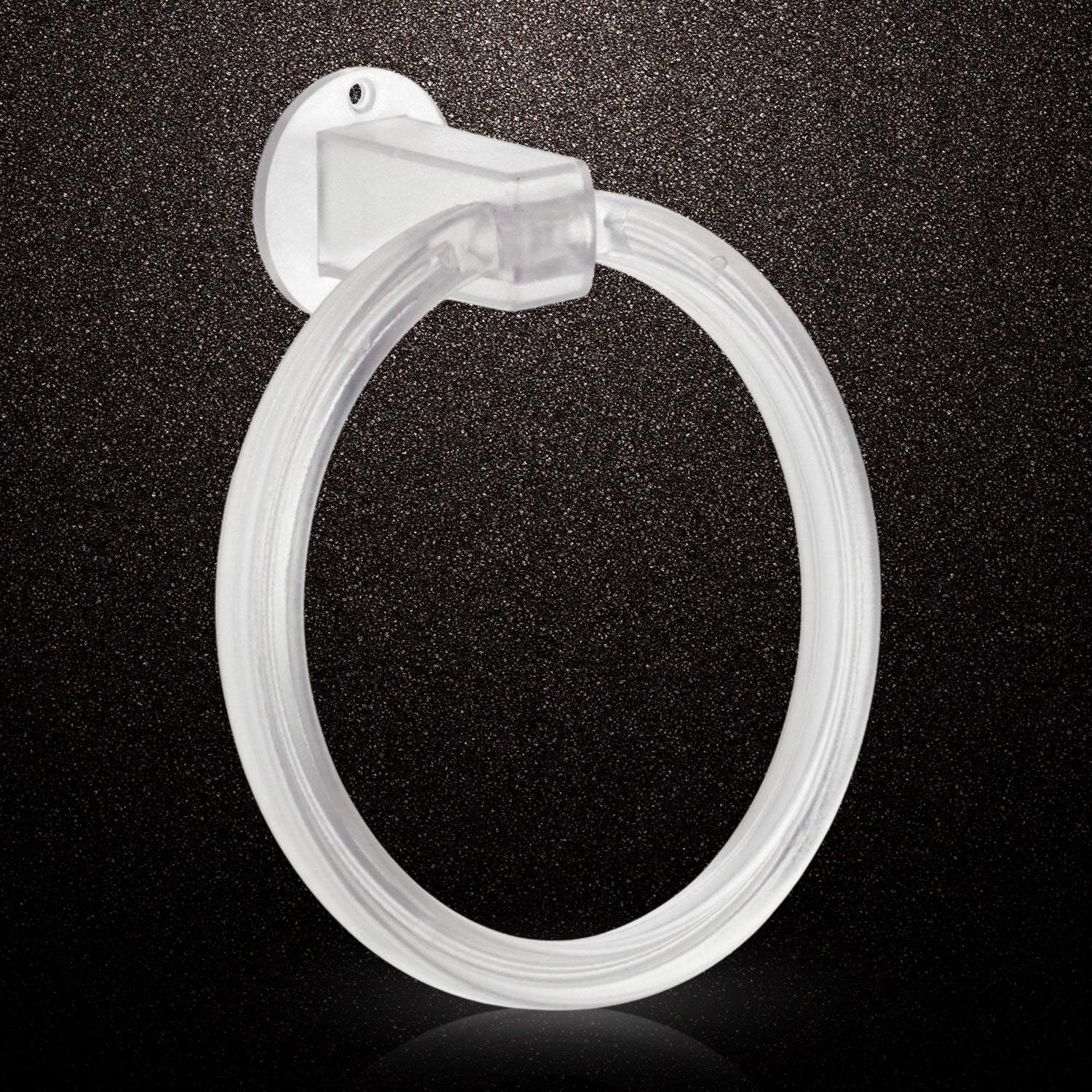 Wukusy unbreakable ABS round wall-mounted towel ring holder for bathroom or kitchen, sturdy and stylish home improvement accessory.