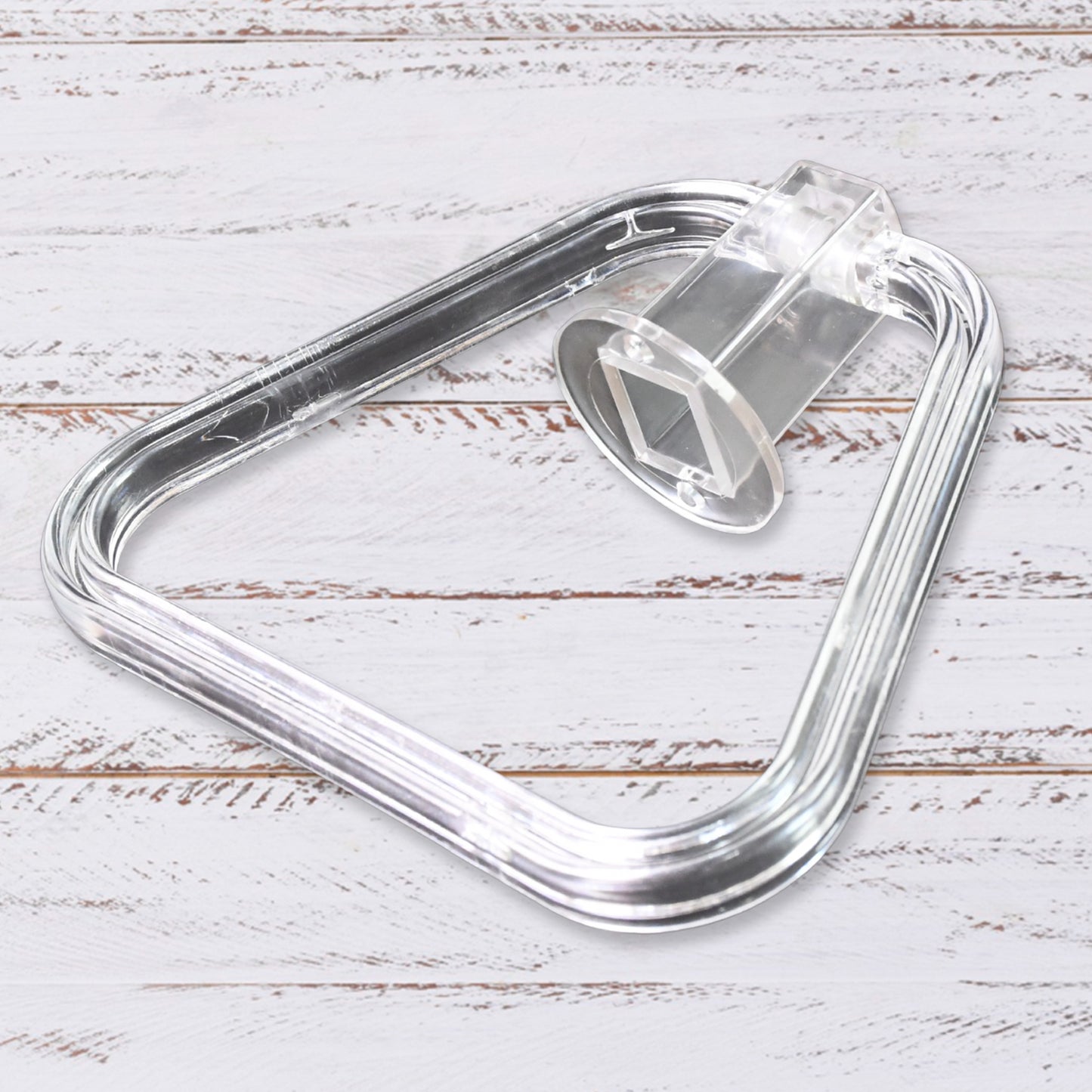 Wall-mounted Wukusy unbreakable ABS square towel ring holder for home bathroom or kitchen, durable and easy to install.