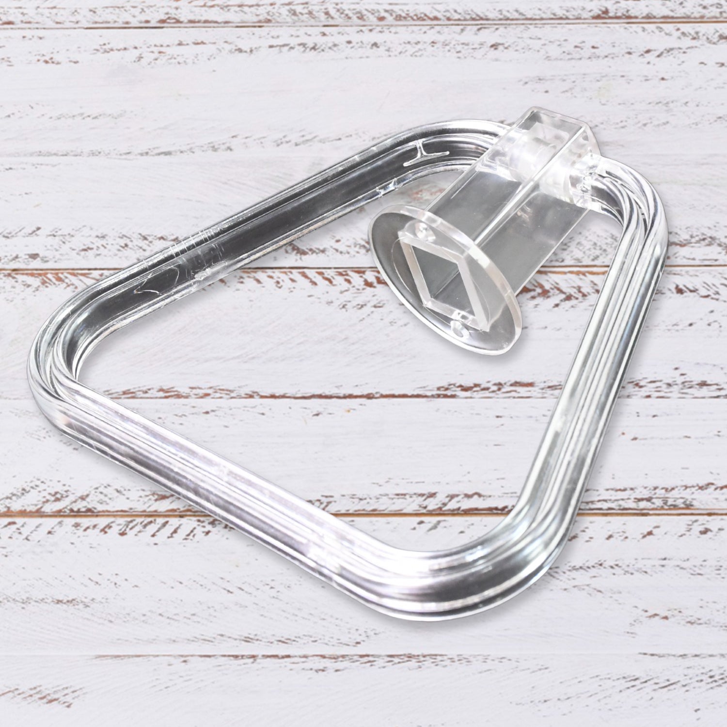Wall-mounted Wukusy unbreakable ABS square towel ring holder for home bathroom or kitchen, durable and easy to install.