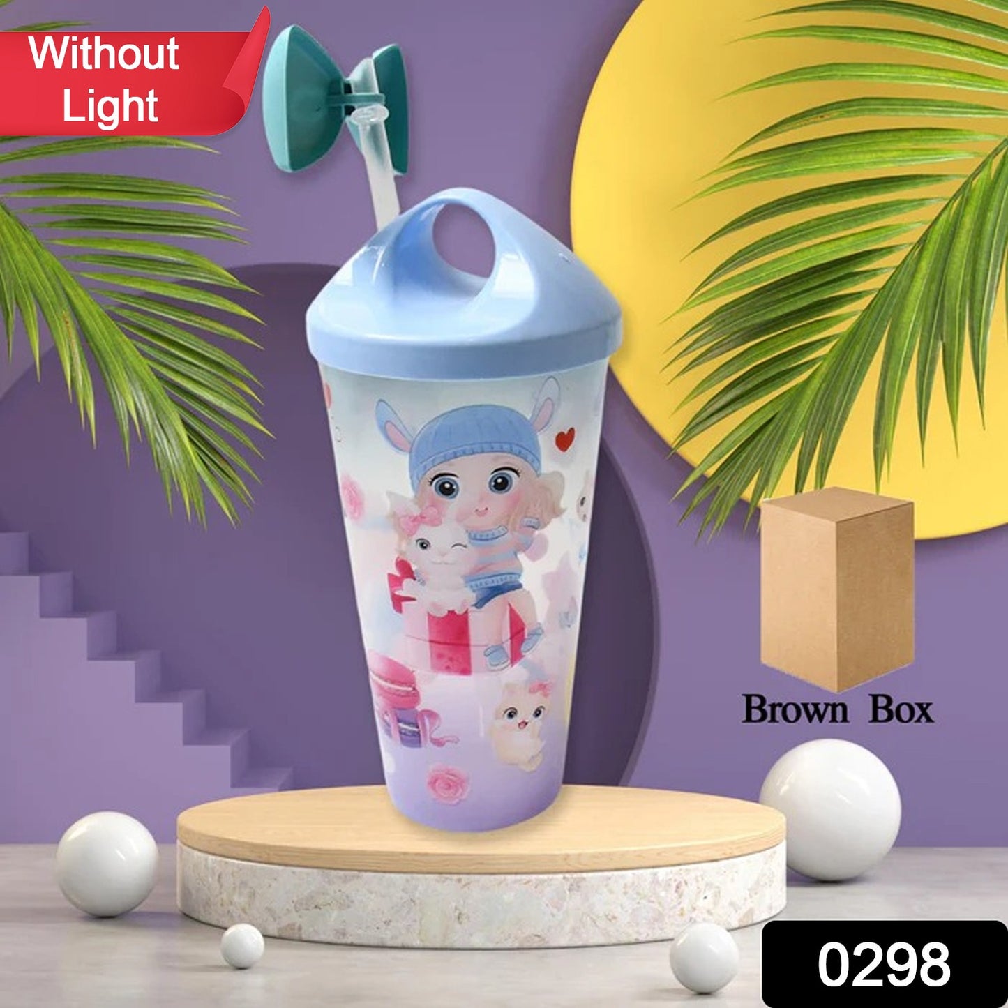 Wukusy unicorn water bottle for kids with straw lid, featuring colorful unicorn design, suitable for children’s hydration needs.