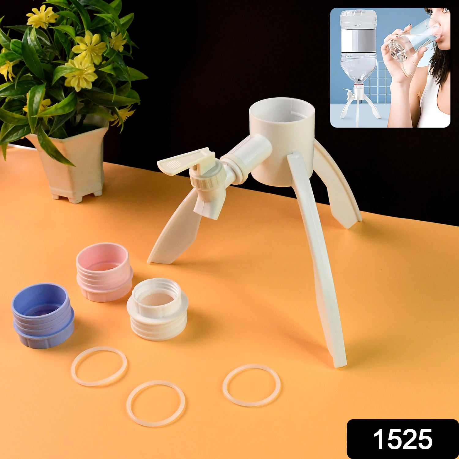 Wukusy universal plastic drinking water dispenser stand set for home improvement, showing a sturdy water dispenser support.