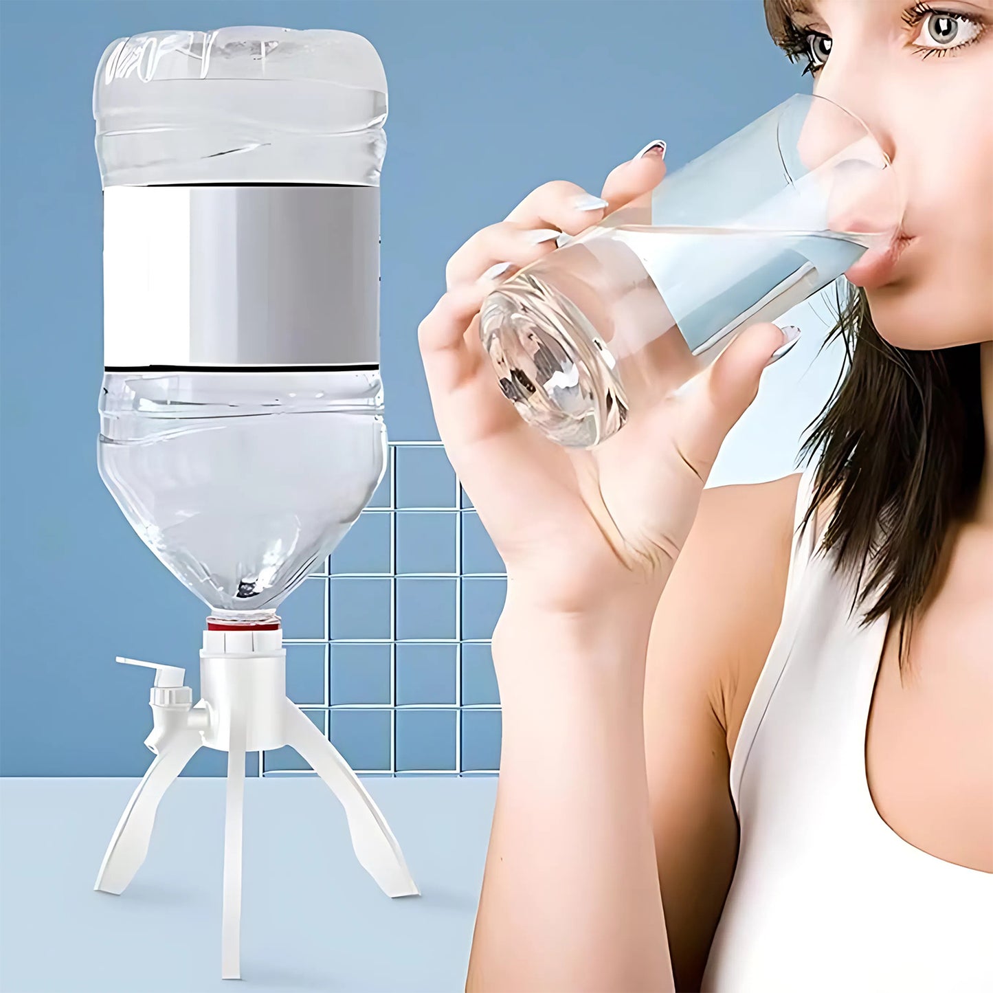 Wukusy universal plastic drinking water dispenser stand set for home improvement, sturdy and easy to assemble.
