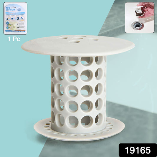 Wukusy universal tub drain hair catcher strainer in silver, designed to trap hair and debris in home bathroom drains.