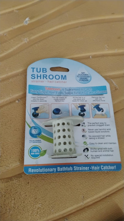 Wukusy universal tub drain hair catcher strainer in silver, designed to prevent hair clogs in home bathroom drains.