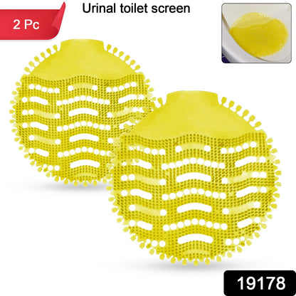 Wukusy urinal screen deodorizer mats set of 2, designed for home improvement, with fresh scent and easy-to-clean surface.