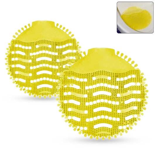 Wukusy urinal screen deodorizer mat set with two durable, odor-absorbing mats for home bathroom use.