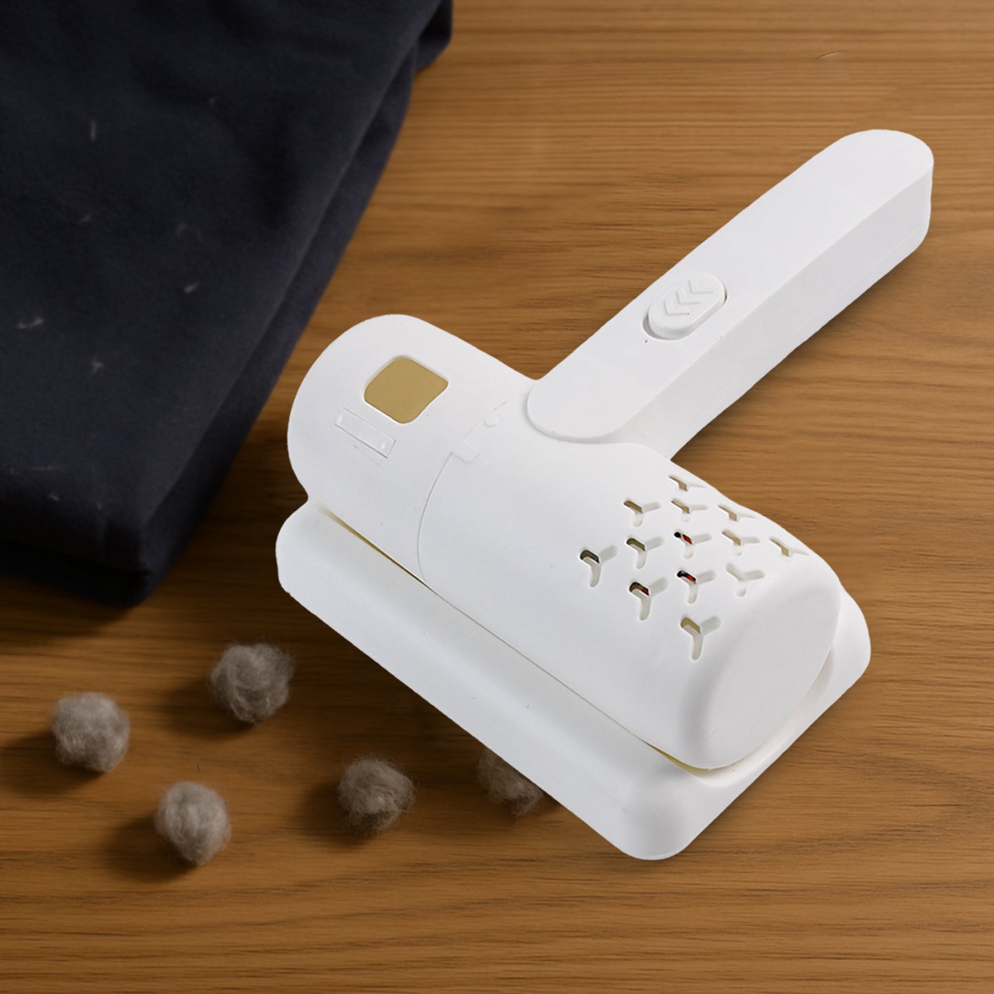Wukusy USB rechargeable dust mite controller for home improvement, showing device with power button and charging port.