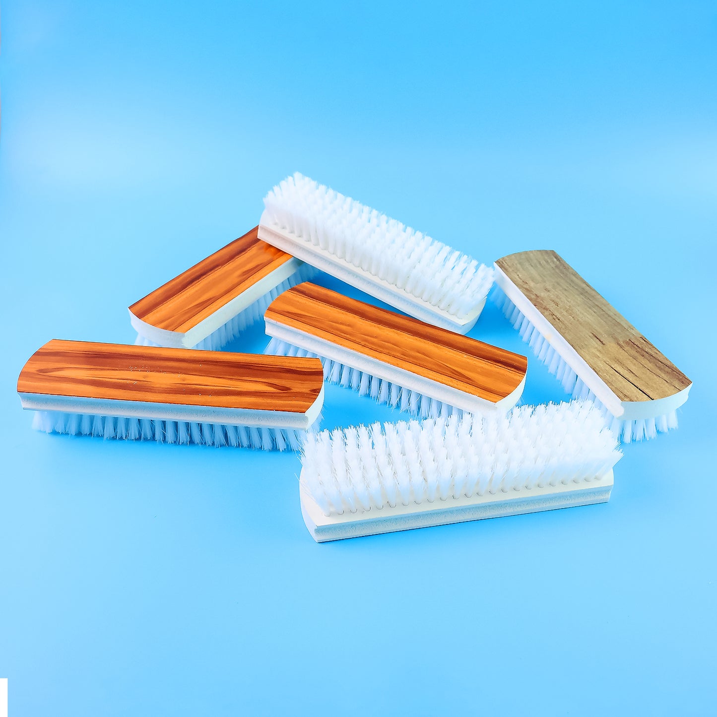 Wukusy Veepee 6-piece cleaning scrub brush set with multi-color bristles for washing and scrubbing surfaces in home improvement.