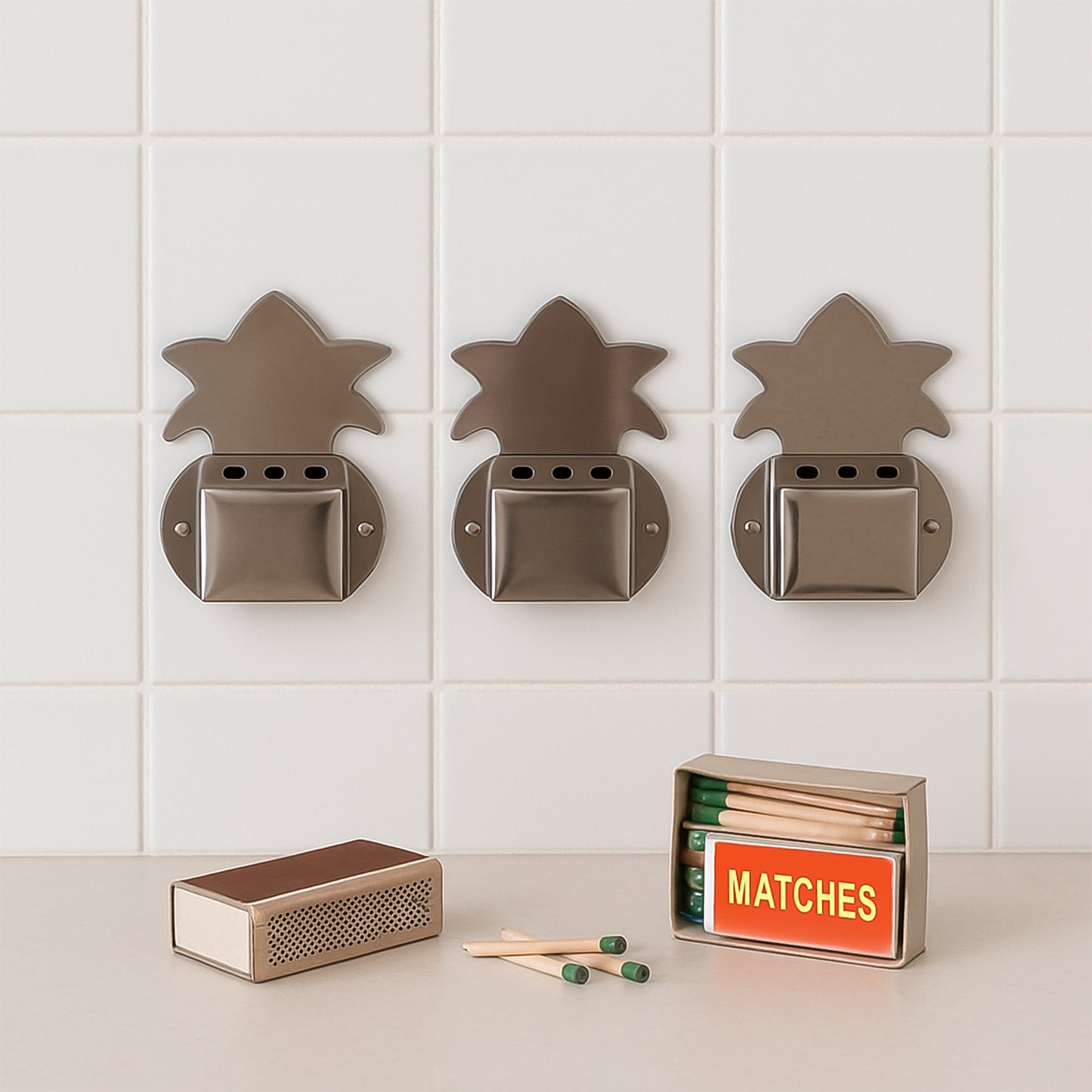 Set of three wall-mount metal incense stick holders by Wukusy for home improvement, featuring sleek, durable design for incense burning.
