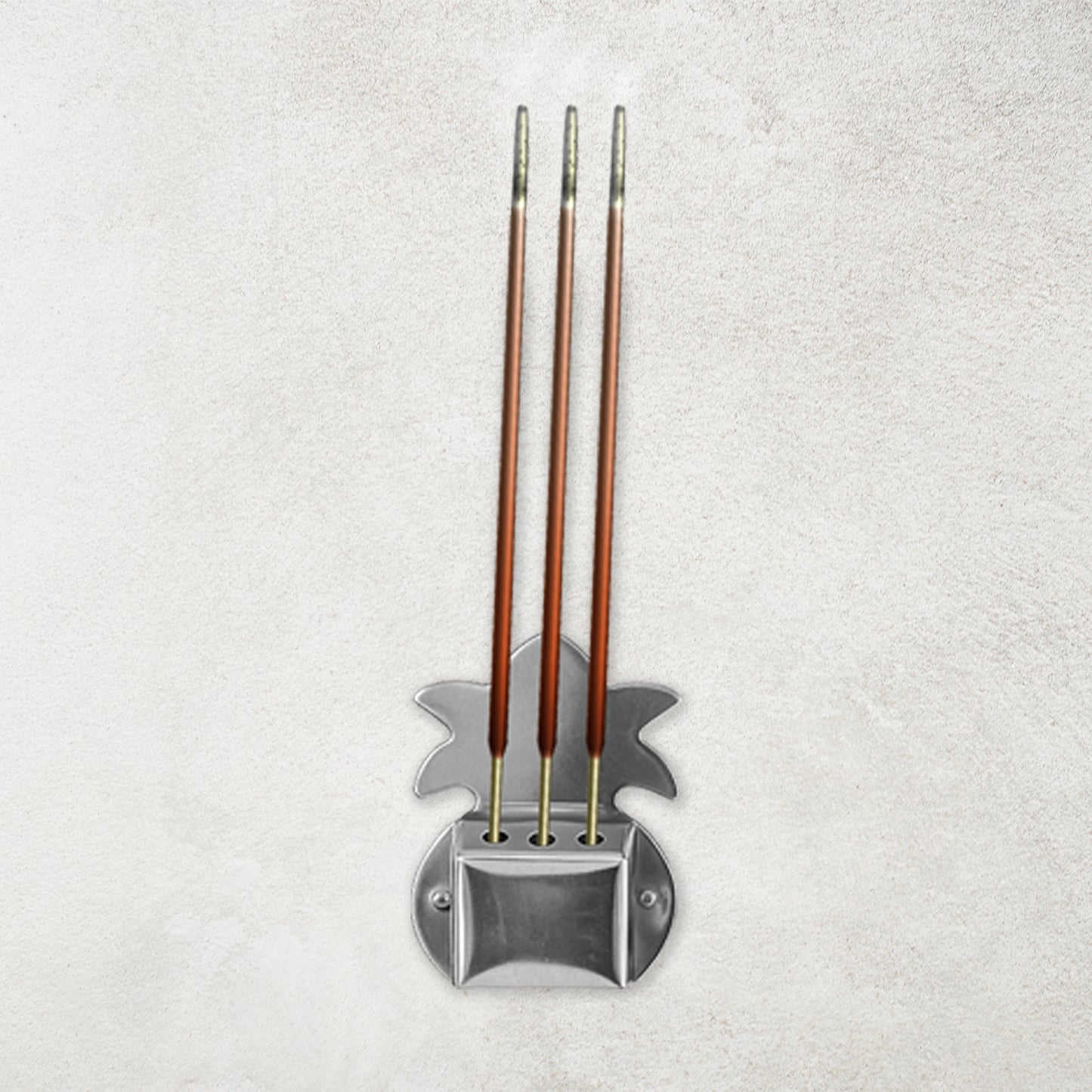 Set of three Wukusy wall-mount metal incense stick holders for home decor and incense burning.