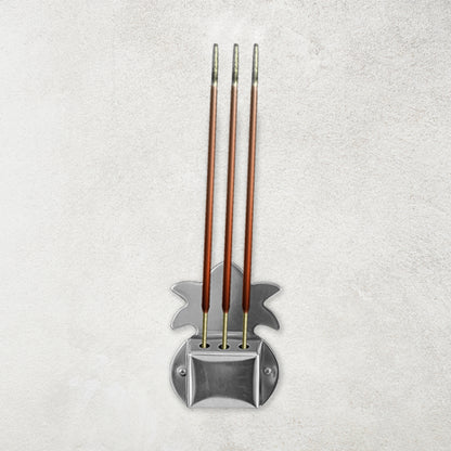 Set of three Wukusy wall-mount metal incense stick holders for home decor and incense burning.