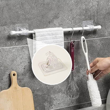 Wukusy wall mount transparent self-adhesive clip with strong spring grip for home improvement, ideal for organizing cables or small items.