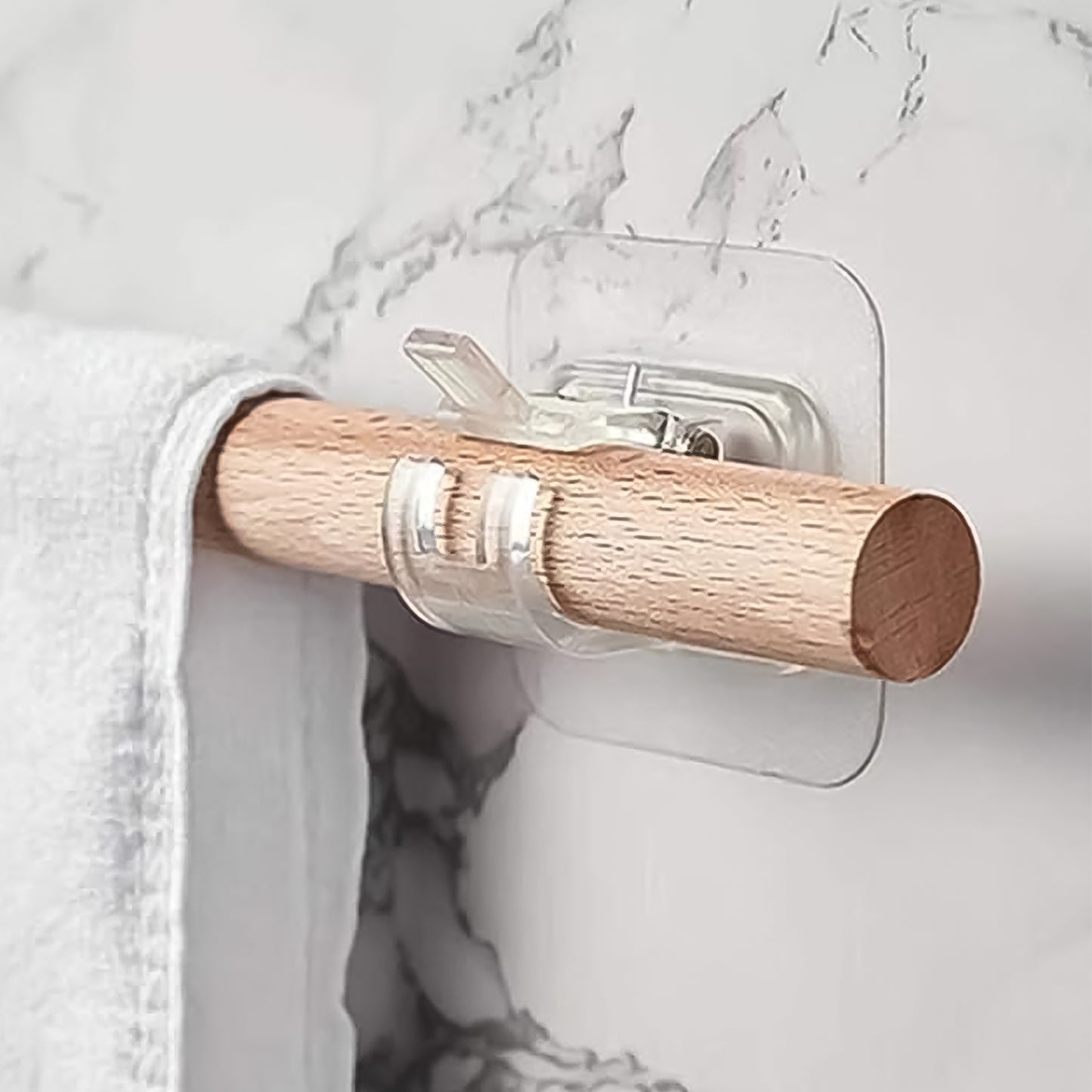 Wukusy wall mount transparent self-adhesive clip with strong spring grip for home improvement, ideal for organizing cables or small items.