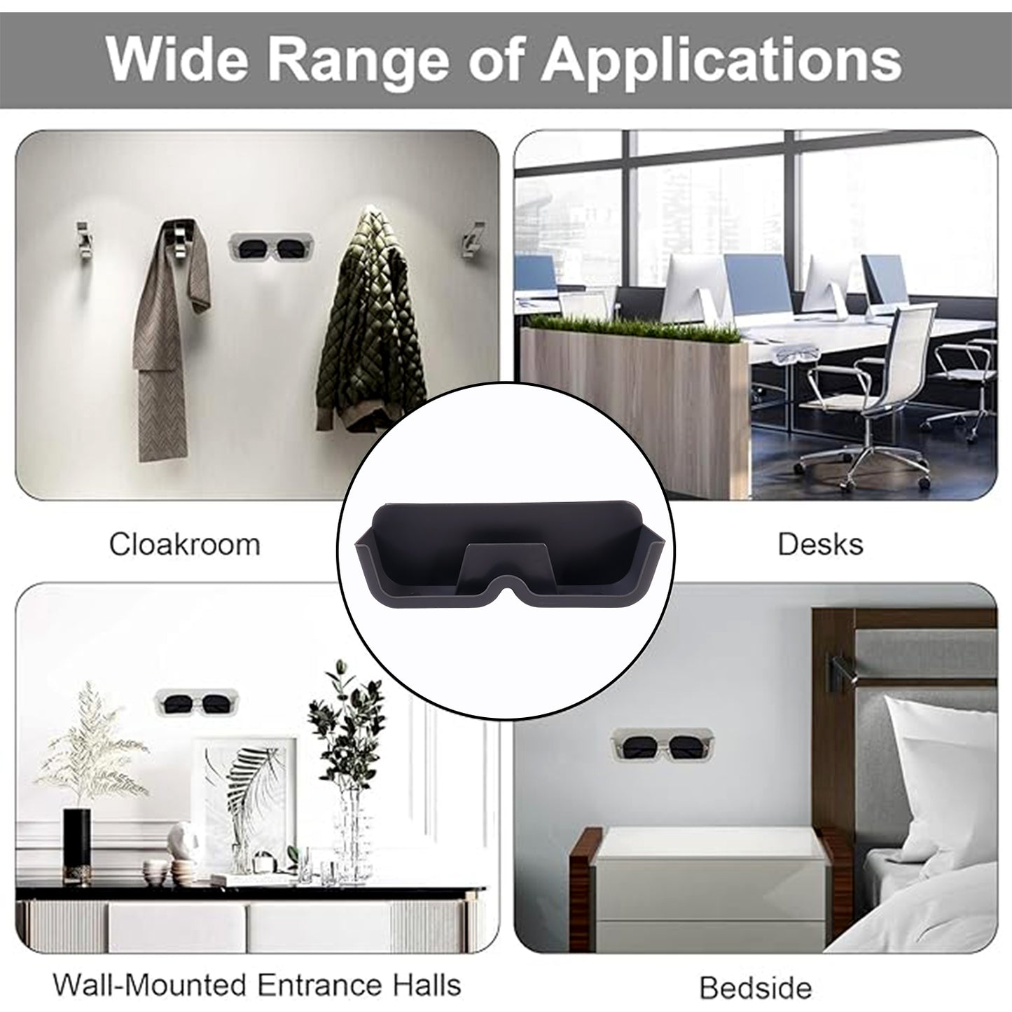 Wall-mounted sunglasses holder by Wukusy in mix color, designed for organizing sunglasses on a home improvement wall.
