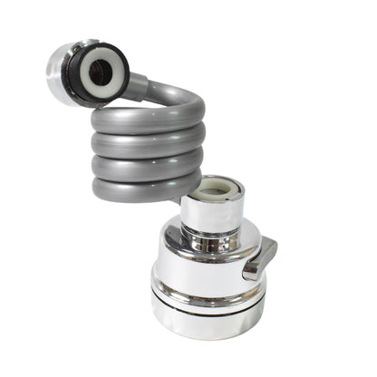 Wukusy water faucet extender with kitchen sink sprayer, home improvement tool for easy faucet extension and cleaning.