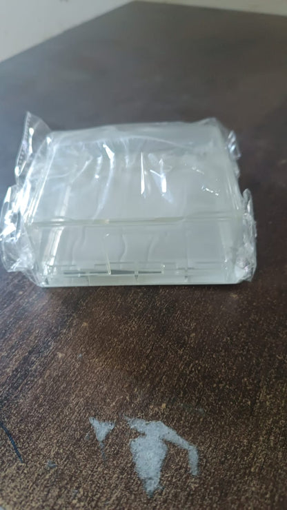 Clear weatherproof outlet cover for outdoor plugs and receptacles, designed by Wukusy for bathroom and outdoor use.