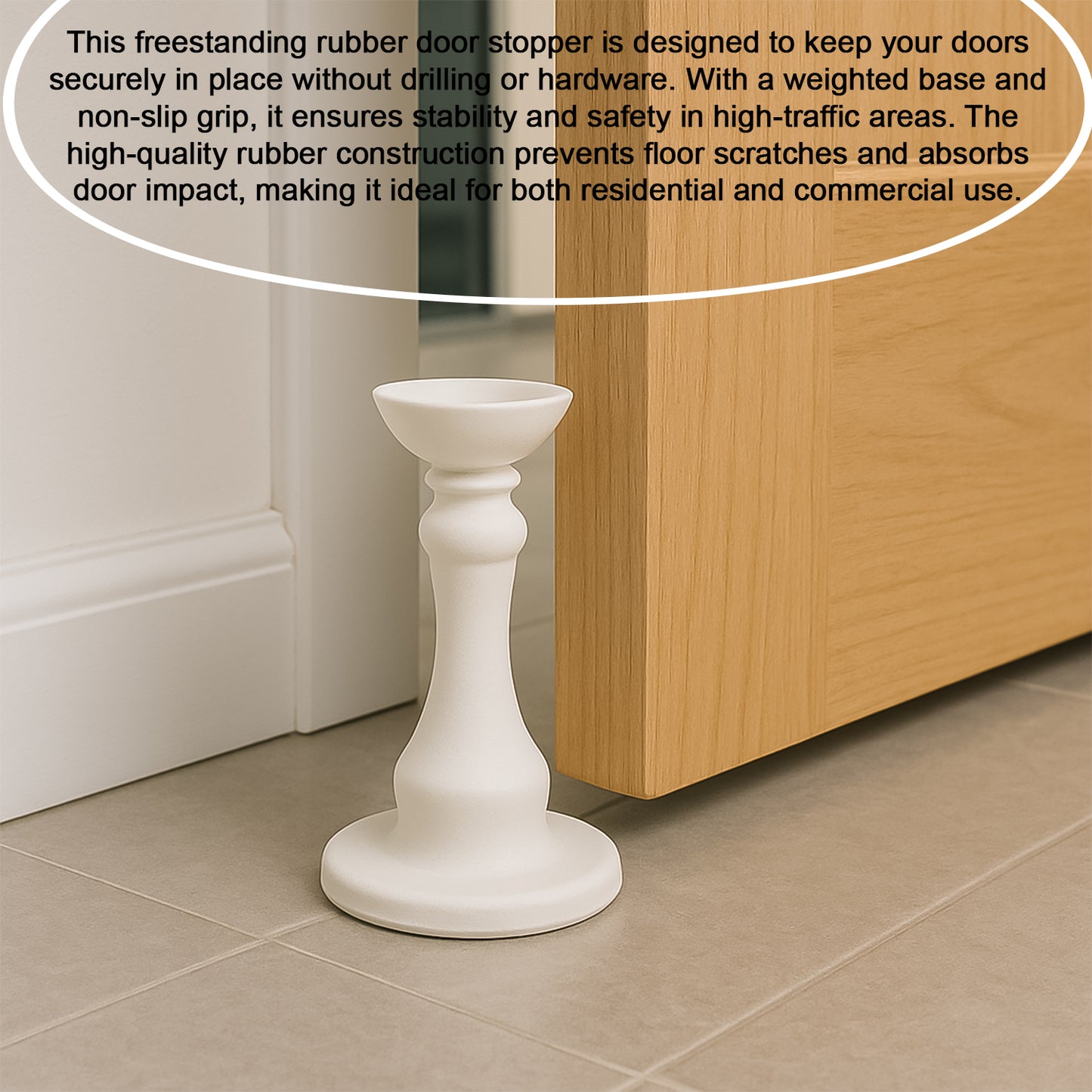 White washing machine door holder and stopper by Wukusy, designed to keep the door open or closed securely in home improvement.