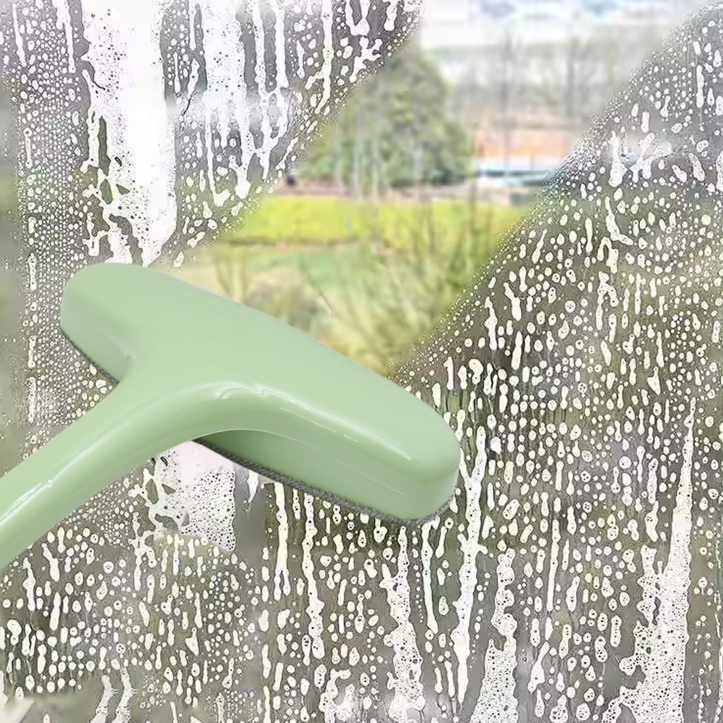 Wukusy window screen cleaning brush with extendable handle for easy removal of dirt and debris from home window screens.