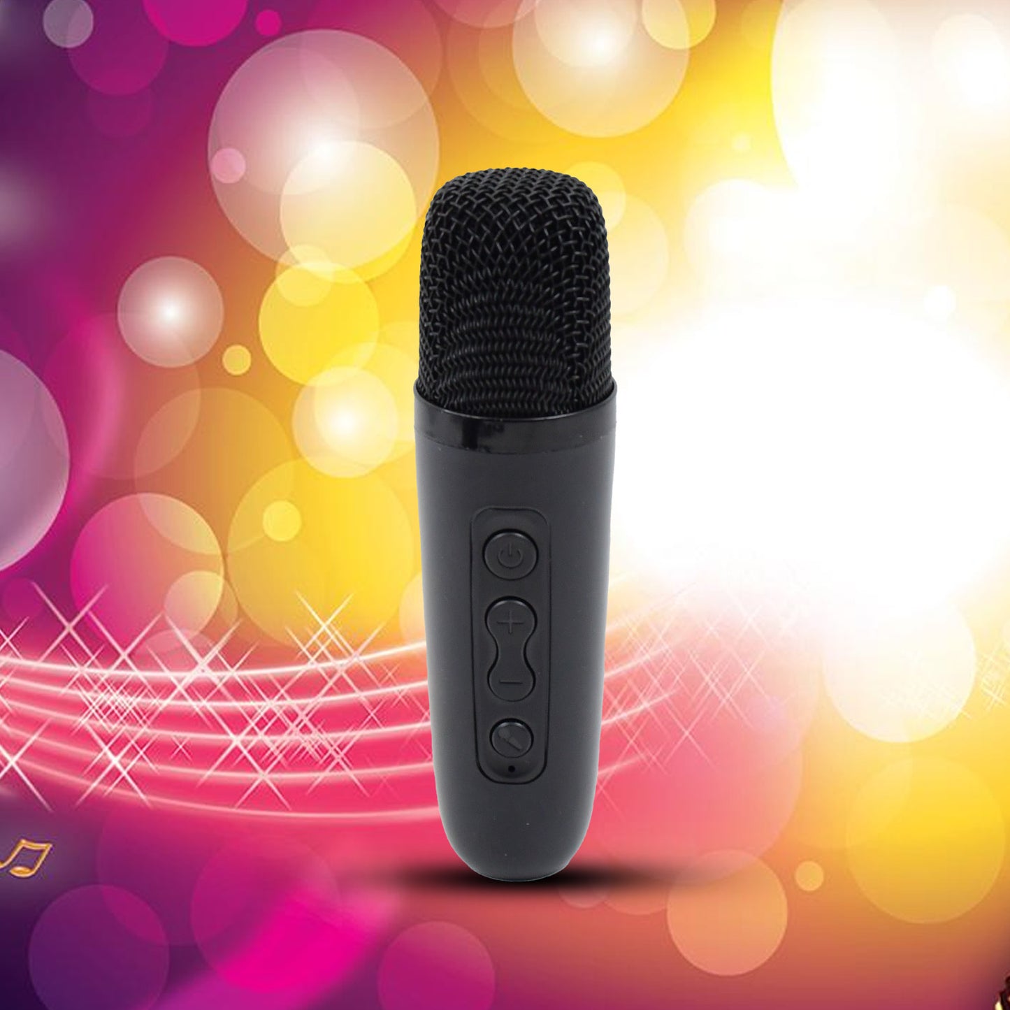 Wukusy wireless Bluetooth speaker with high bass, wireless mic, LED torch, solar charging, USB support, and adjustable strap.