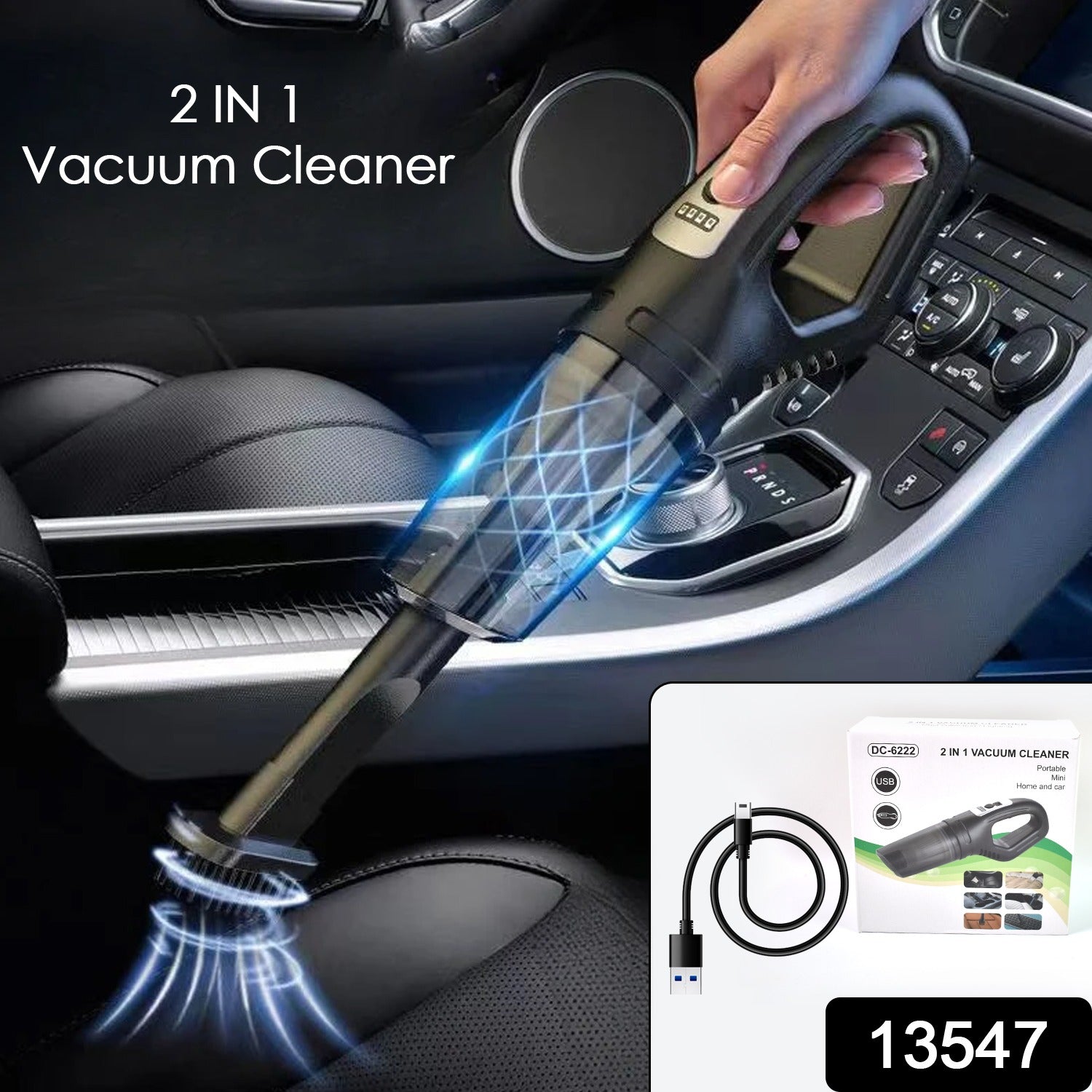 Wireless Wukusy Handheld Car Vacuum Cleaner 2-in-1 Dust Buster, compact and portable for home and vehicle cleaning.
