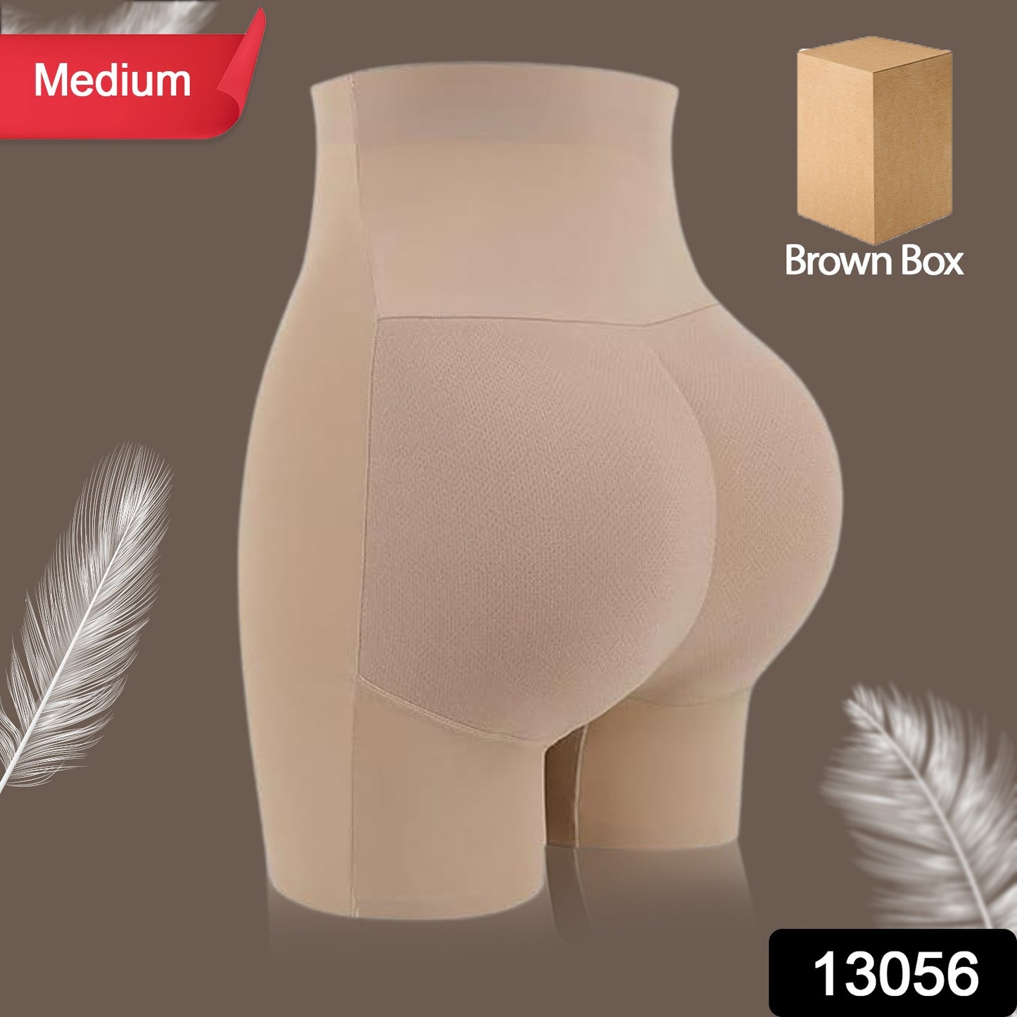 Wukusy women's padded butt lifter underwear with hip pads, body shaper control knickers in medium size, designed to enhance curves.